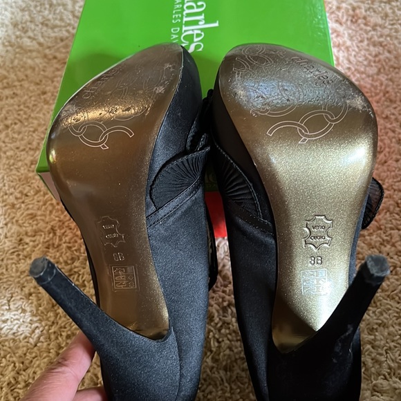 Charles David black satin pumps - Picture 7 of 9